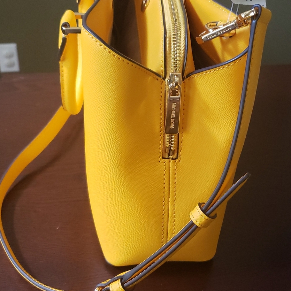 Michael Kors Saffiano Leather Fall Yellow Satchel - Picture 7 of 16